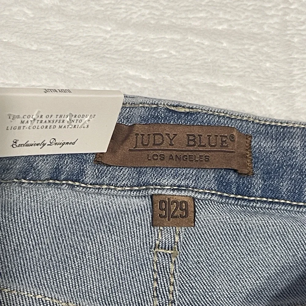 Judy Blue Flare Jeans Womens 9/29 Mid‎ Rise Boho Wide Leg Unhemmed Raw Edge